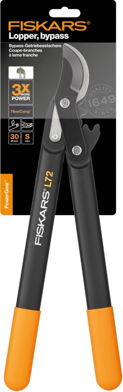 PowerGear Lopper Bypass, Hook Head (L) L78, Power Gear II system, Non-stick coating, Cutting Diameter : 5 cm, Hardened steel, Length: 70 cm, Black/Orange, 1000584