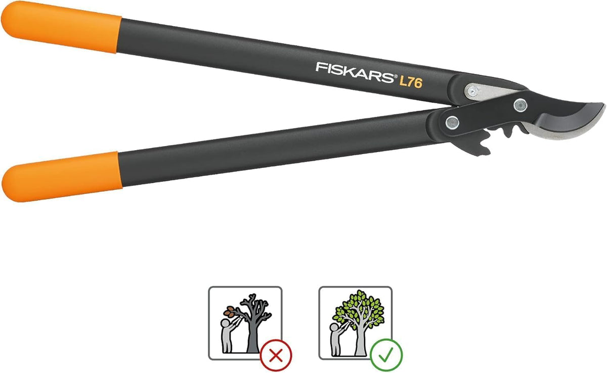 PowerGear Lopper Bypass, Hook Head (L) L78, Power Gear II system, Non-stick coating, Cutting Diameter : 5 cm, Hardened steel, Length: 70 cm, Black/Orange, 1000584