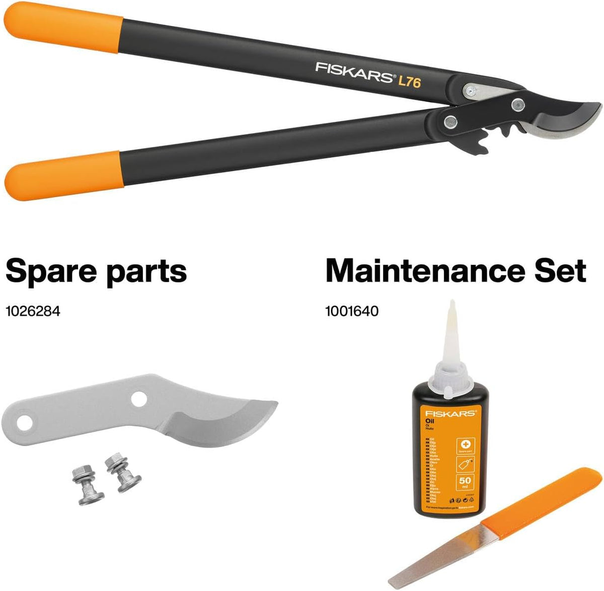 PowerGear Lopper Bypass, Hook Head (L) L78, Power Gear II system, Non-stick coating, Cutting Diameter : 5 cm, Hardened steel, Length: 70 cm, Black/Orange, 1000584