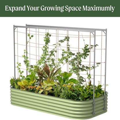 8.0ft Long Tomato Metal Frame Trellis, Garden Trellis for Climbing Plants Like Cucumber Beans Tomatoes & Vines, (Garden Beds Not Included)