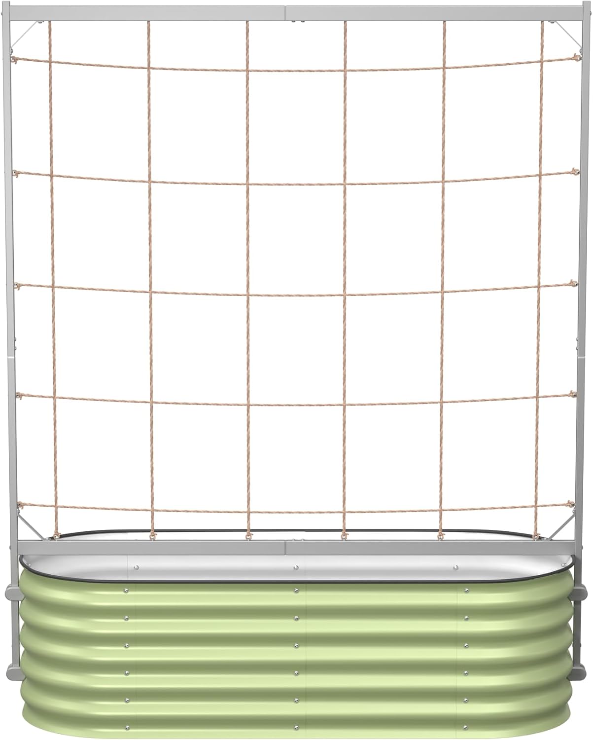 8.0ft Long Tomato Metal Frame Trellis, Garden Trellis for Climbing Plants Like Cucumber Beans Tomatoes & Vines, (Garden Beds Not Included)
