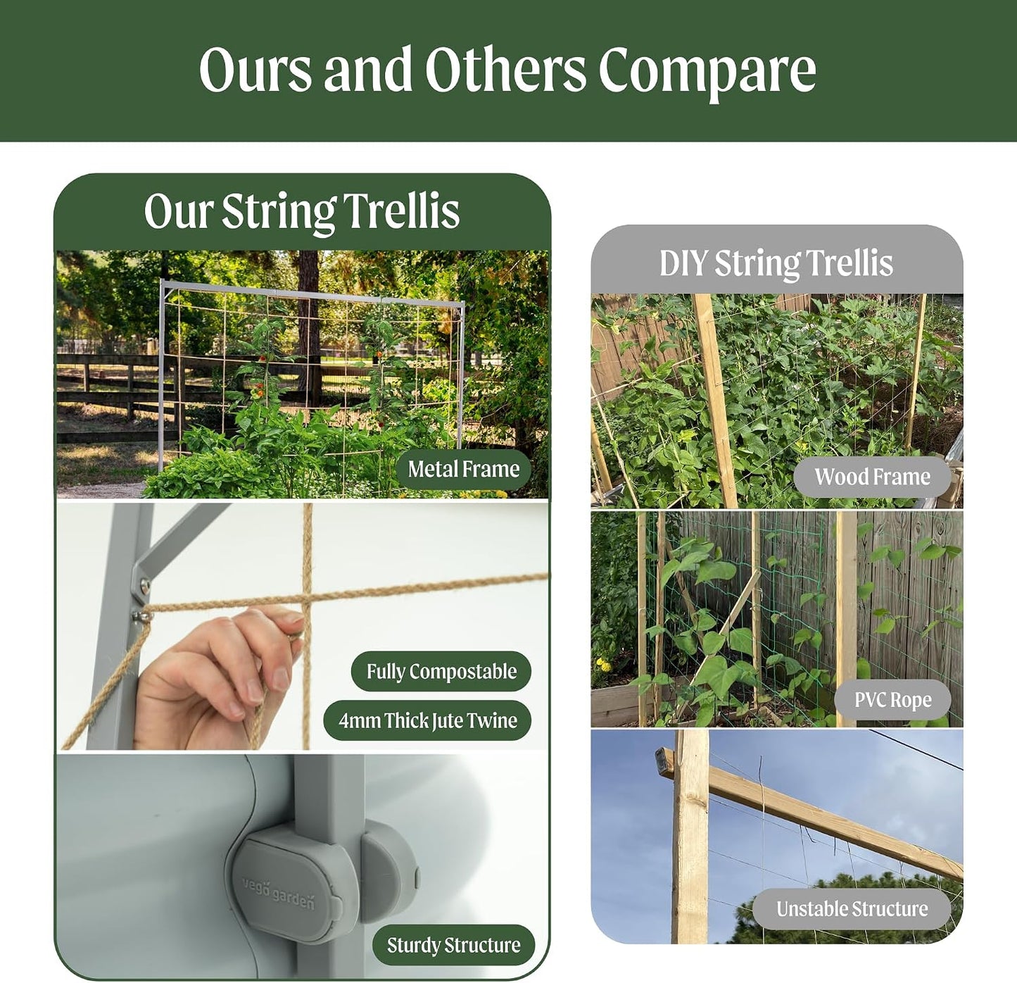 8.0ft Long Tomato Metal Frame Trellis, Garden Trellis for Climbing Plants Like Cucumber Beans Tomatoes & Vines, (Garden Beds Not Included)