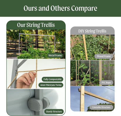 8.0ft Long Tomato Metal Frame Trellis, Garden Trellis for Climbing Plants Like Cucumber Beans Tomatoes & Vines, (Garden Beds Not Included)