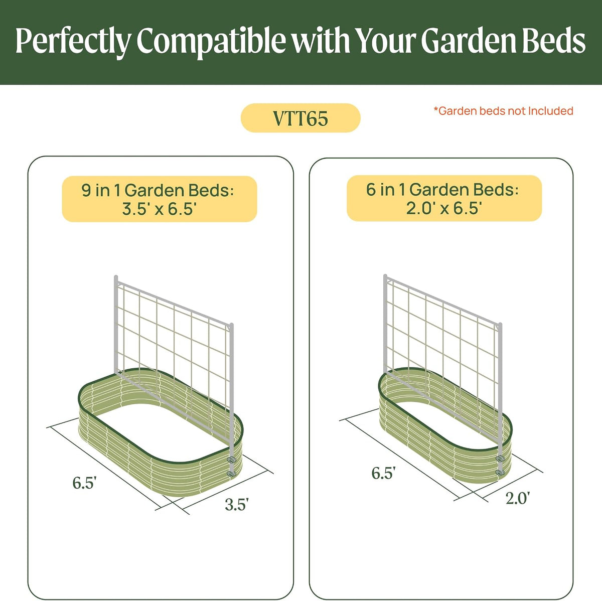 8.0ft Long Tomato Metal Frame Trellis, Garden Trellis for Climbing Plants Like Cucumber Beans Tomatoes & Vines, (Garden Beds Not Included)