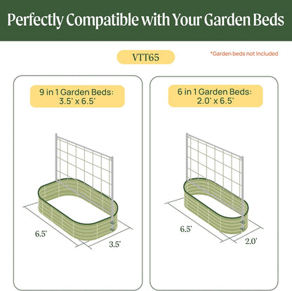 8.0ft Long Tomato Metal Frame Trellis, Garden Trellis for Climbing Plants Like Cucumber Beans Tomatoes & Vines, (Garden Beds Not Included)