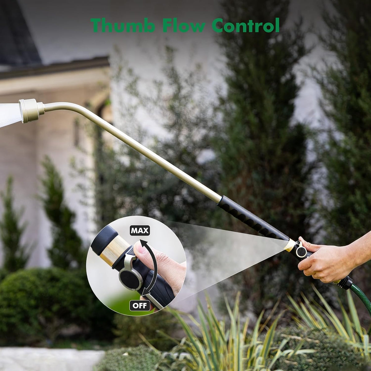 Heavy Duty Metal Watering Wand 24 Inches, Water Wand for Garden Hose