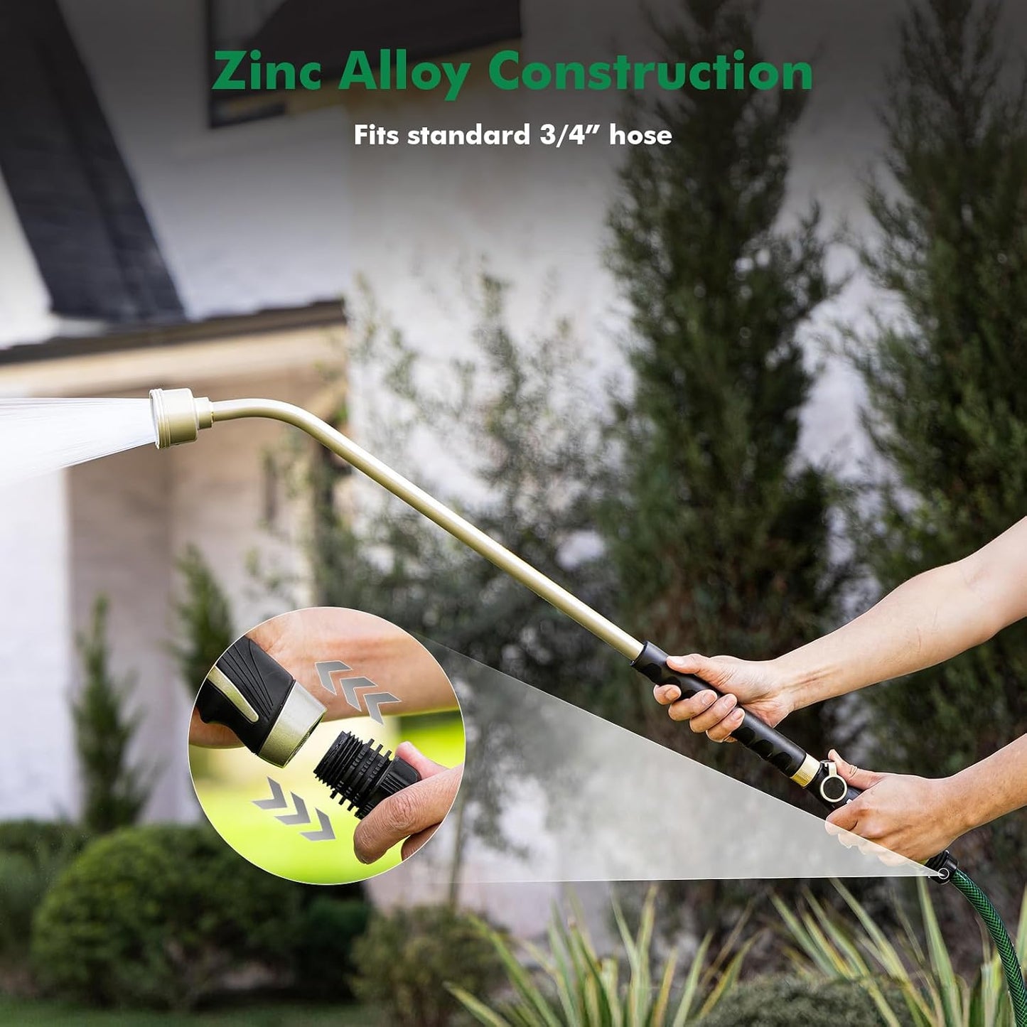Heavy Duty Metal Watering Wand 24 Inches, Water Wand for Garden Hose