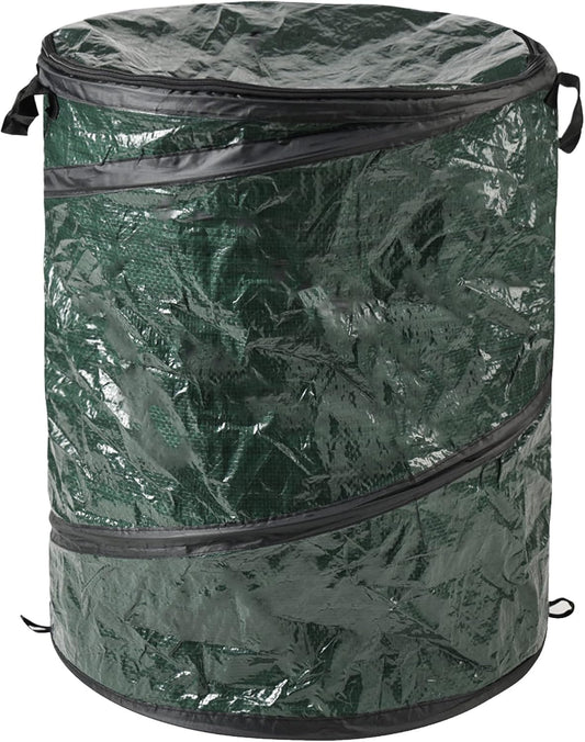 Pop Up Outdoor Garbage Can, Black, 29.5 Gallon