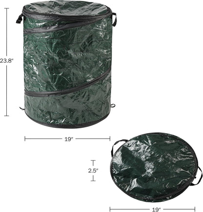 Pop Up Outdoor Garbage Can, Black, 29.5 Gallon