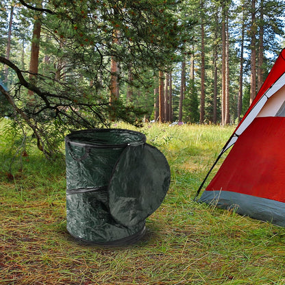 Pop Up Outdoor Garbage Can, Black, 29.5 Gallon