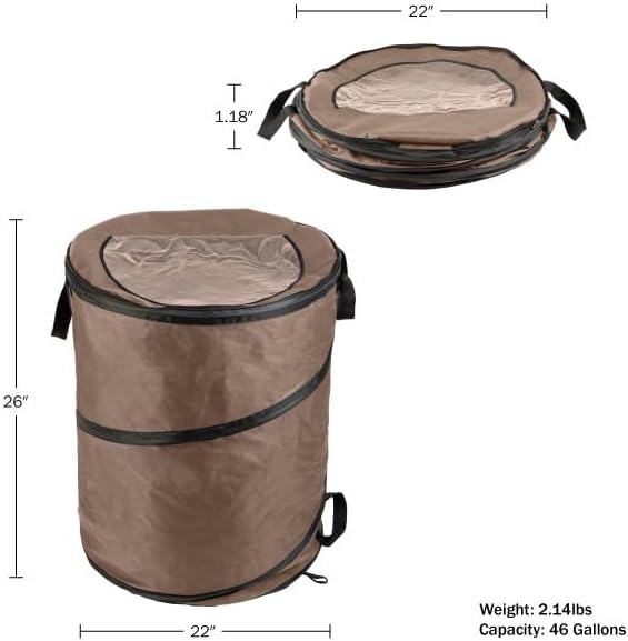 Pop Up Outdoor Garbage Can, Black, 29.5 Gallon