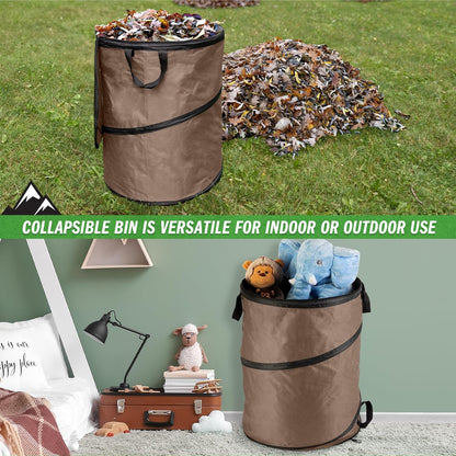 Pop Up Outdoor Garbage Can, Black, 29.5 Gallon