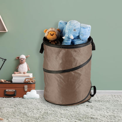 Pop Up Outdoor Garbage Can, Black, 29.5 Gallon