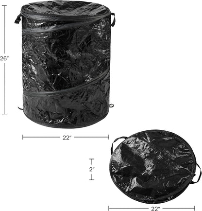 Pop Up Outdoor Garbage Can, Black, 29.5 Gallon