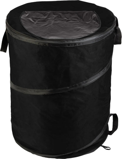 Pop Up Outdoor Garbage Can, Black, 29.5 Gallon