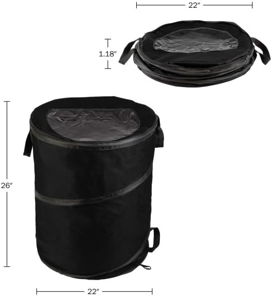 Pop Up Outdoor Garbage Can, Black, 29.5 Gallon