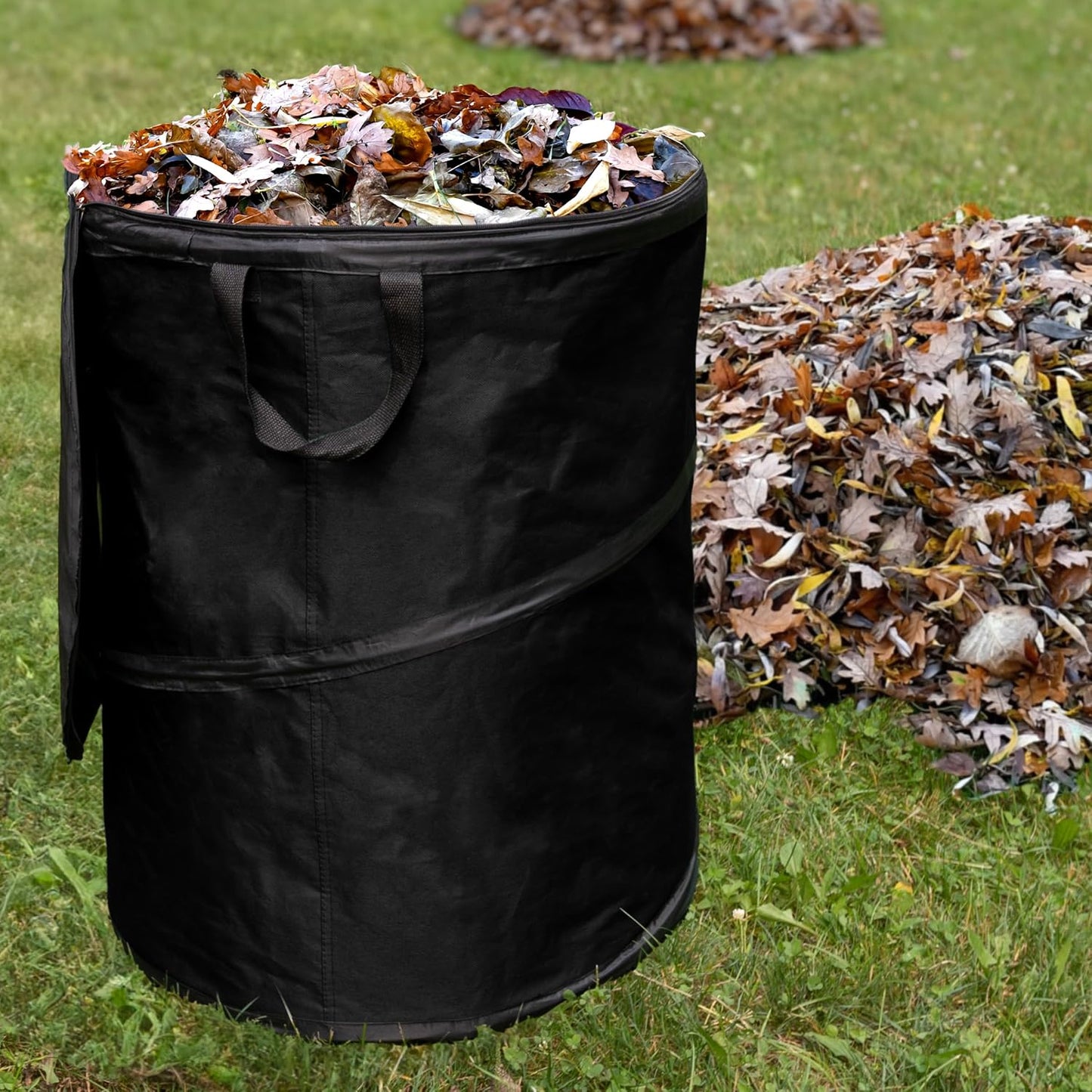 Pop Up Outdoor Garbage Can, Black, 29.5 Gallon