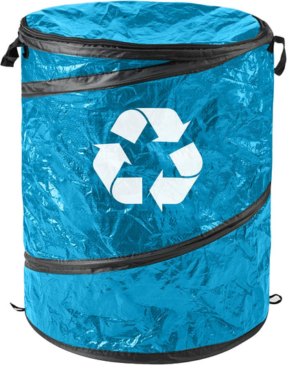 Pop Up Outdoor Garbage Can, Black, 29.5 Gallon