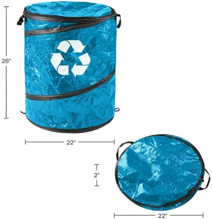 Pop Up Outdoor Garbage Can, Black, 29.5 Gallon