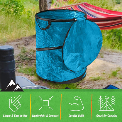 Pop Up Outdoor Garbage Can, Black, 29.5 Gallon
