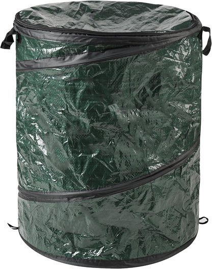Pop Up Outdoor Garbage Can, Black, 29.5 Gallon