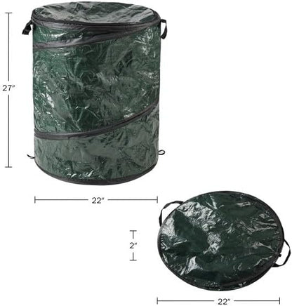 Pop Up Outdoor Garbage Can, Black, 29.5 Gallon