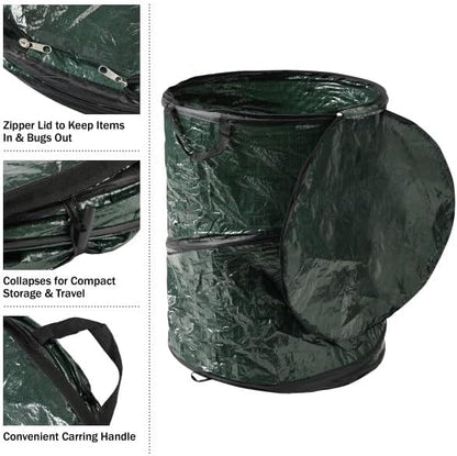 Pop Up Outdoor Garbage Can, Black, 29.5 Gallon
