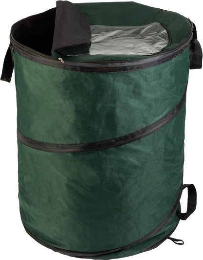 Pop Up Outdoor Garbage Can, Black, 29.5 Gallon
