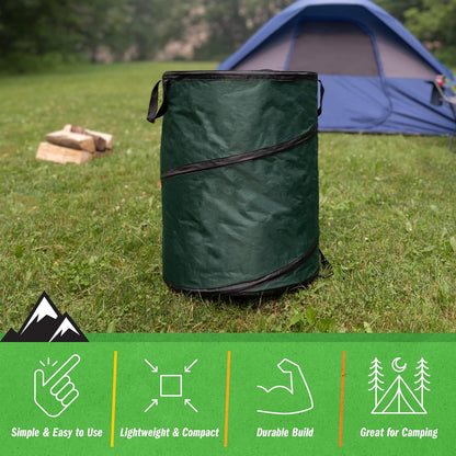 Pop Up Outdoor Garbage Can, Black, 29.5 Gallon