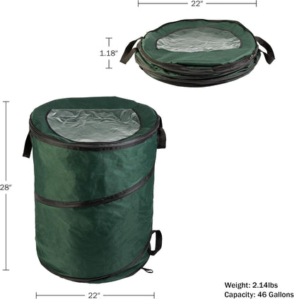 Pop Up Outdoor Garbage Can, Black, 29.5 Gallon