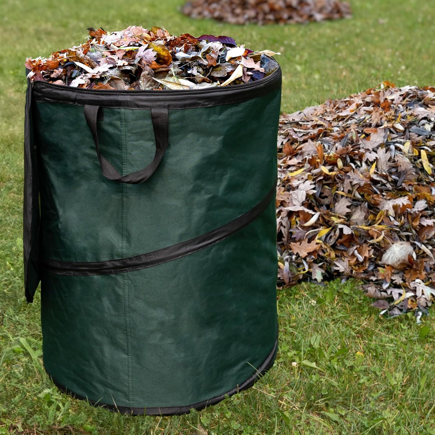 Pop Up Outdoor Garbage Can, Black, 29.5 Gallon