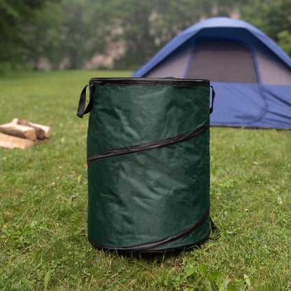 Pop Up Outdoor Garbage Can, Black, 29.5 Gallon