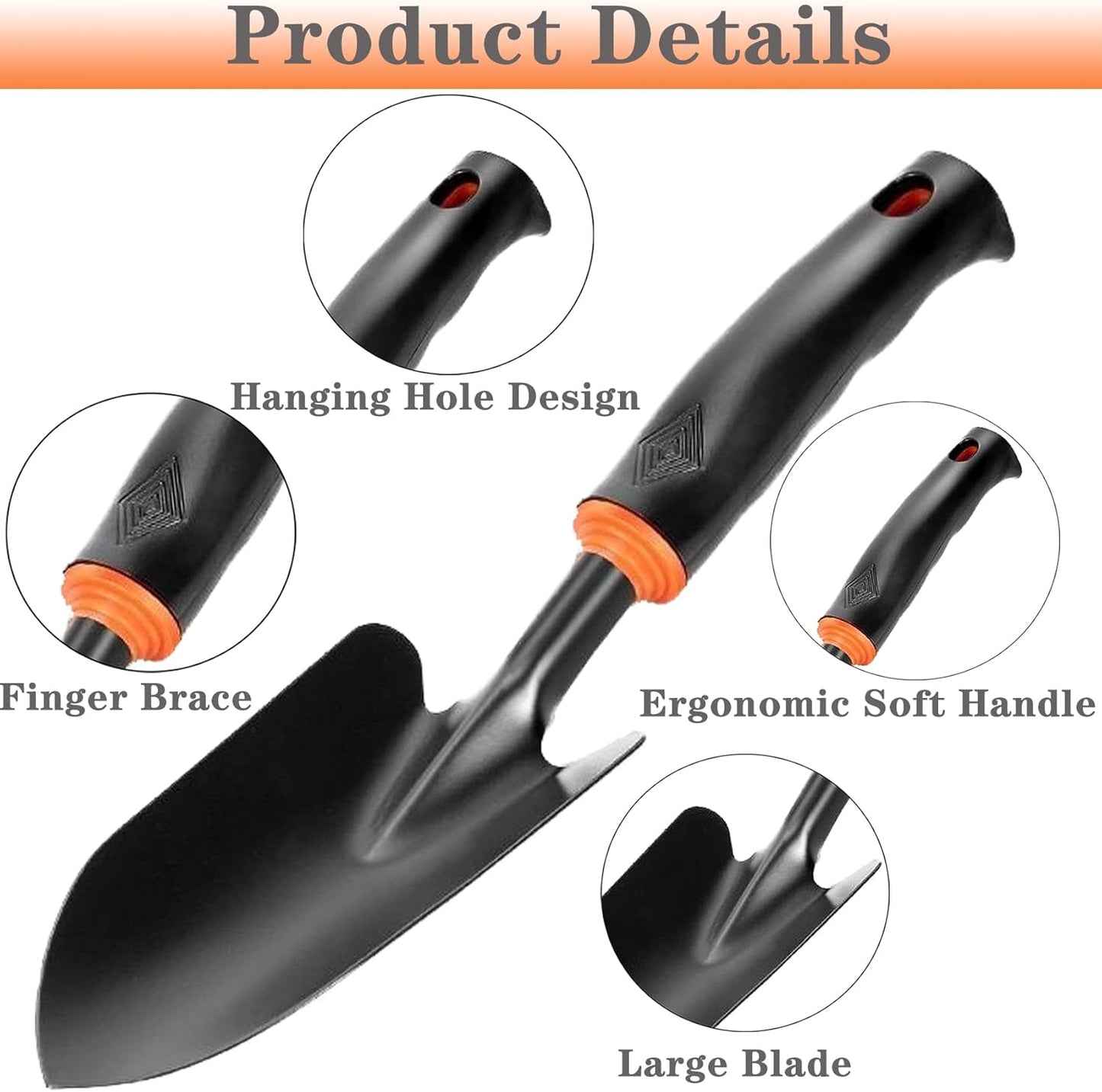 Garden Trowel Hand Shovel Heavy Duty Gardening Trowel with Ergonomic Grip