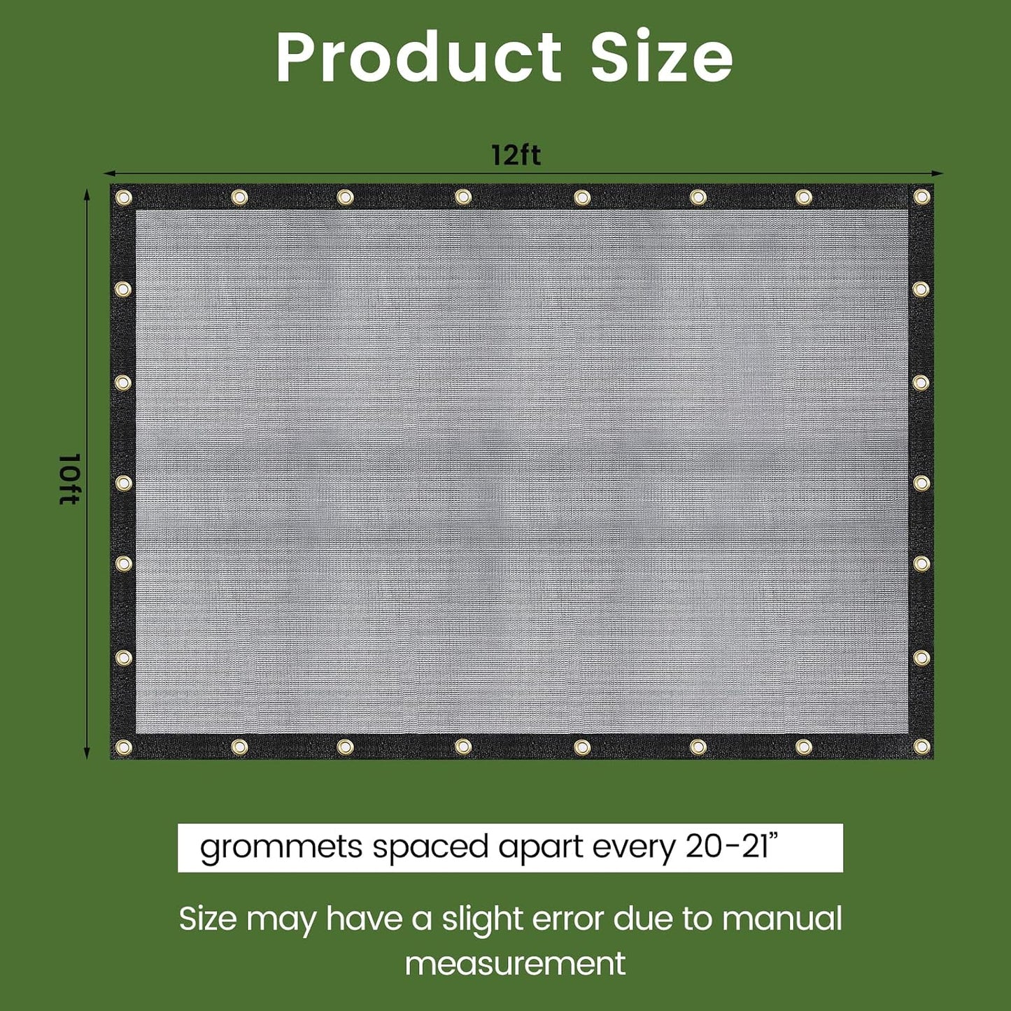 10 X 12 FT 60-70% Heavy Duty Mesh Tarp Shade Cloth - Colors B