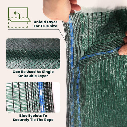 10 X 12 FT 60-70% Heavy Duty Mesh Tarp Shade Cloth - Colors B