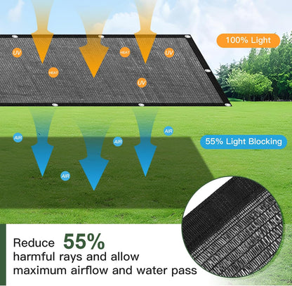 10 X 12 FT 60-70% Heavy Duty Mesh Tarp Shade Cloth - Colors B