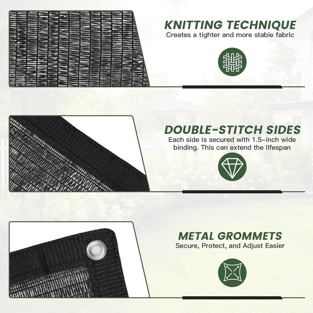 10 X 12 FT 60-70% Heavy Duty Mesh Tarp Shade Cloth - Colors B