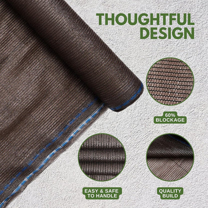 10 X 12 FT 60-70% Heavy Duty Mesh Tarp Shade Cloth - Colors B