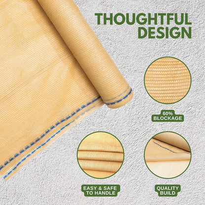 10 X 12 FT 60-70% Heavy Duty Mesh Tarp Shade Cloth - Colors B