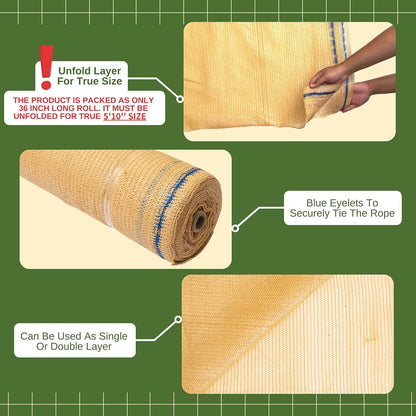 10 X 12 FT 60-70% Heavy Duty Mesh Tarp Shade Cloth - Colors B