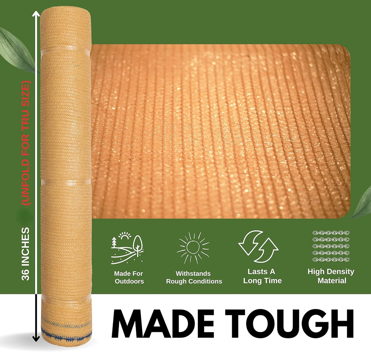 10 X 12 FT 60-70% Heavy Duty Mesh Tarp Shade Cloth - Colors B