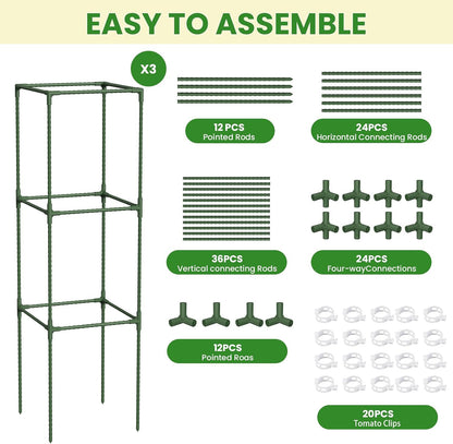Garden Obelisk Trellis for Climbing Plants - 76" Tall Weather-Resistant Rustproof Metal Plant Flower Support for Roses, Clematis, Tomatoes & Vines, Indoor/Outdoor Use, 12”D (2 Pack)