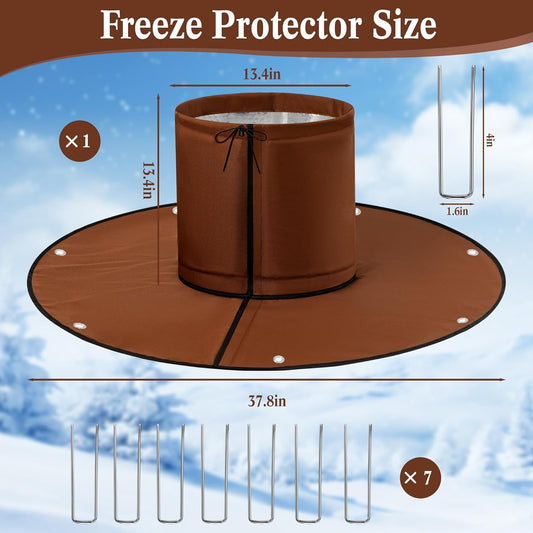 Palm Tree Root Protector, Winter Protection for Palm Trees Root, Tree Root Freeze Protectors with Ground Nails, Winter Tree Root Frost Covers for Outdoor Cold Weather Plants (1, Brown)