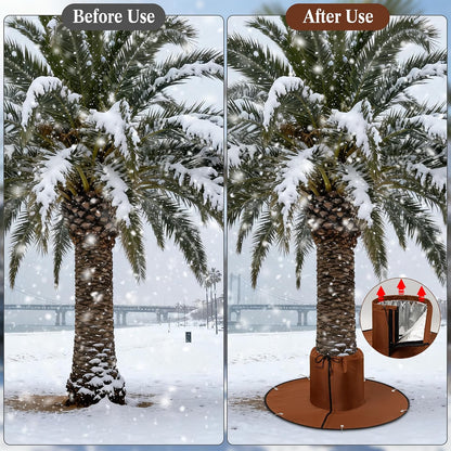 Palm Tree Root Protector, Winter Protection for Palm Trees Root, Tree Root Freeze Protectors with Ground Nails, Winter Tree Root Frost Covers for Outdoor Cold Weather Plants (1, Brown)