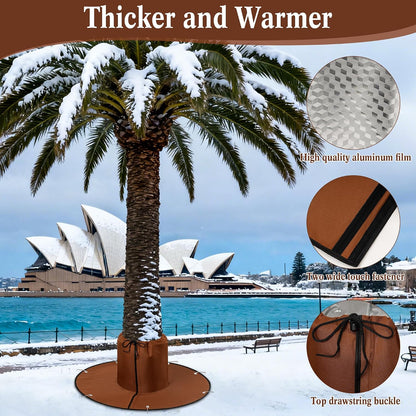 Palm Tree Root Protector, Winter Protection for Palm Trees Root, Tree Root Freeze Protectors with Ground Nails, Winter Tree Root Frost Covers for Outdoor Cold Weather Plants (1, Brown)