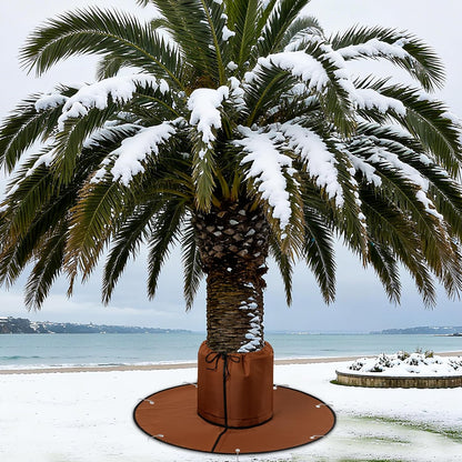 Palm Tree Root Protector, Winter Protection for Palm Trees Root, Tree Root Freeze Protectors with Ground Nails, Winter Tree Root Frost Covers for Outdoor Cold Weather Plants (1, Brown)