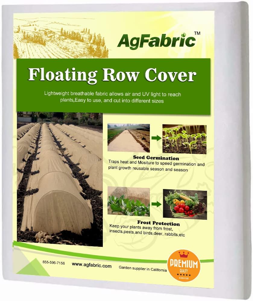 Plant Covers Freeze Protection Floating Row Covers 5'x25' 0.9oz Plant Covers Freeze Sun Protection,Frost Cloth for Vegetables,Jute Color