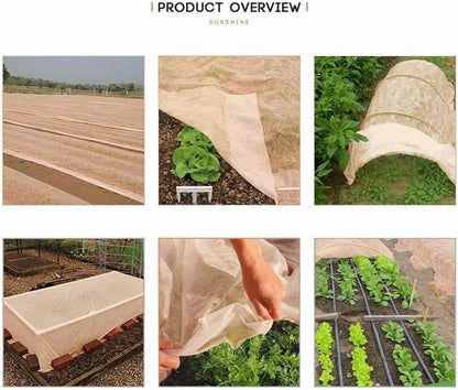 Plant Covers Freeze Protection Floating Row Covers 5'x25' 0.9oz Plant Covers Freeze Sun Protection,Frost Cloth for Vegetables,Jute Color