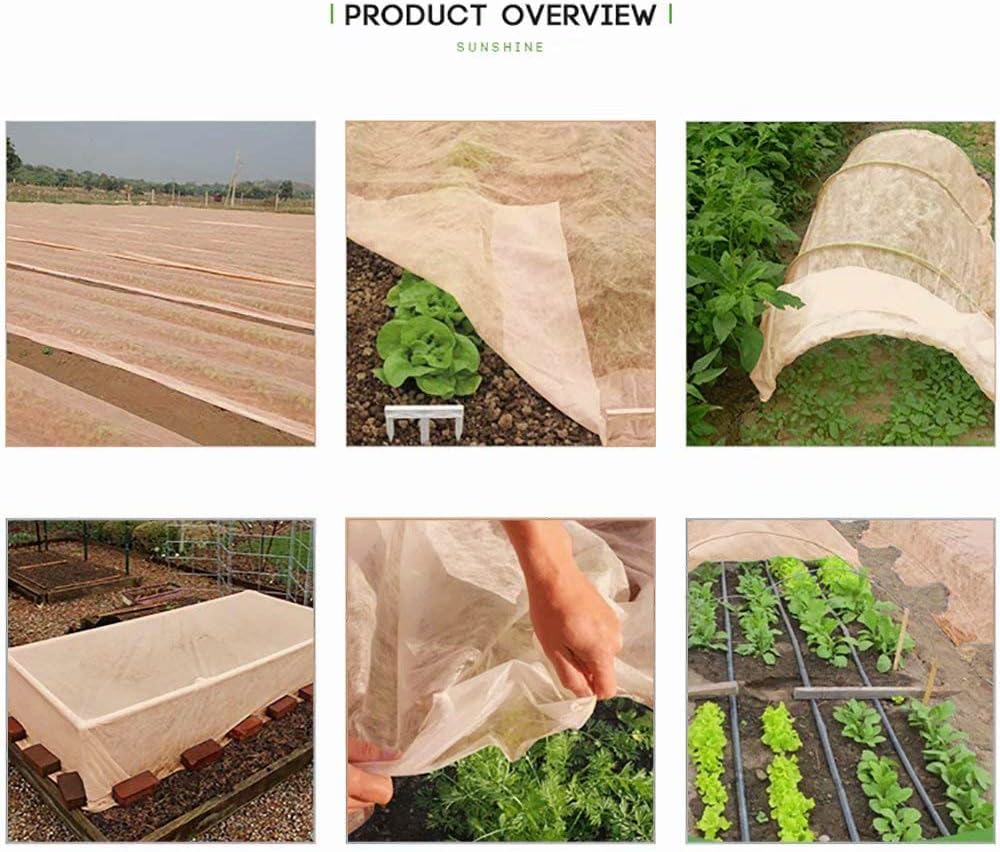 Plant Covers Freeze Protection Floating Row Covers 5'x25' 0.9oz Plant Covers Freeze Sun Protection,Frost Cloth for Vegetables,Jute Color