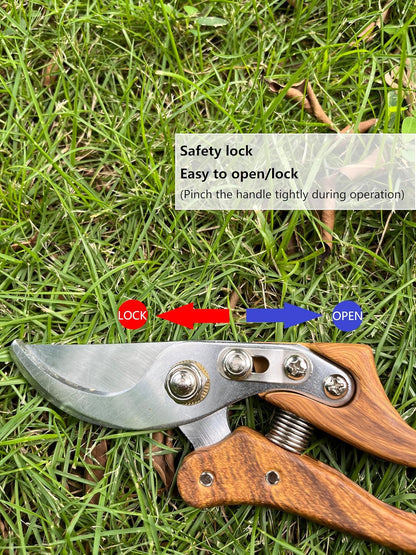 Branch Trimmer, Japanese Bonsai Trimming Scissors, Garden Clippers Handheld, Ergonomic Gardening Tools, Floral Shears Gardening Set, Garden Pruners Farming Tools (Wood Silver)